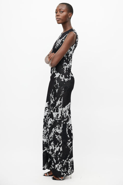 Missoni Black 
Silver Metallic Cut Out Maxi Dress