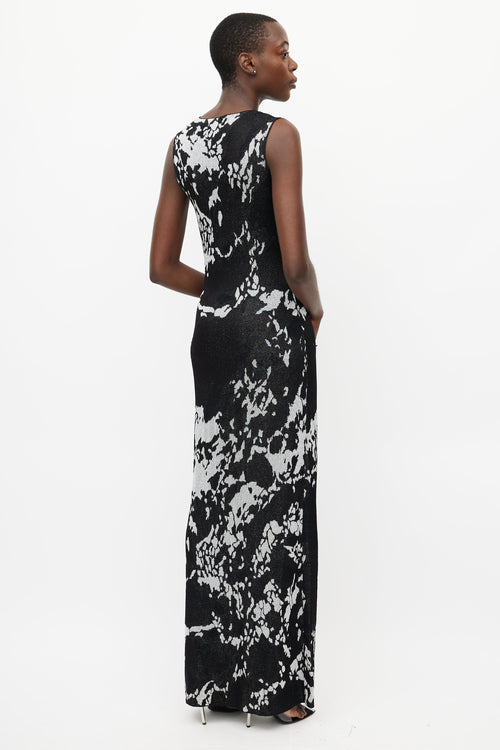 Missoni Black 
Silver Metallic Cut Out Maxi Dress