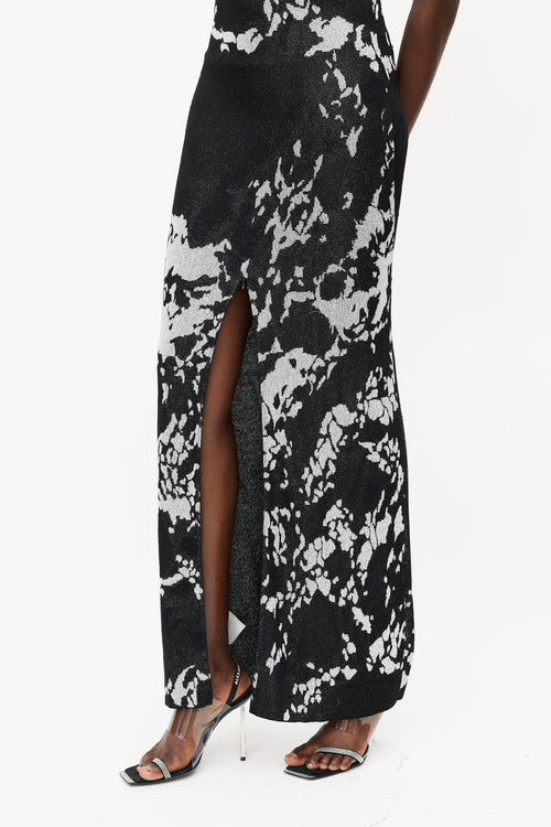 Missoni Black 
Silver Metallic Cut Out Maxi Dress