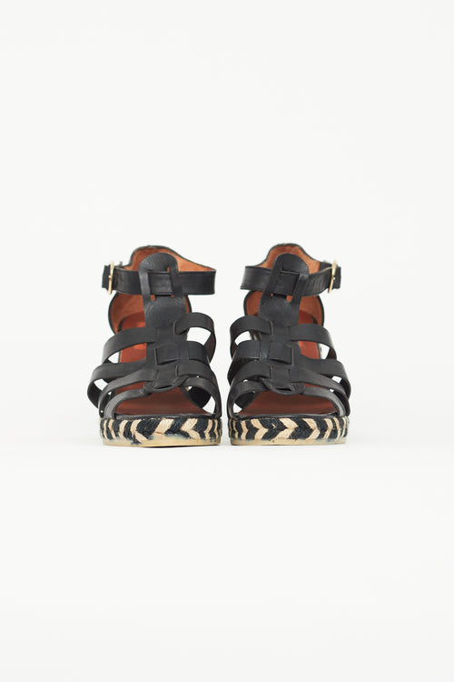 Missoni Black Strappy Espadrilles Wedge