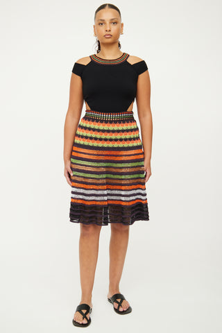 M Missoni Black Multi Colour Knit Dress