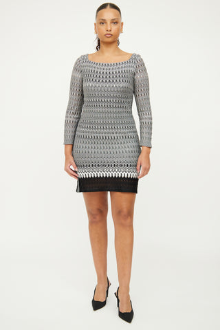 M Missoni Black 
White Knit Dress