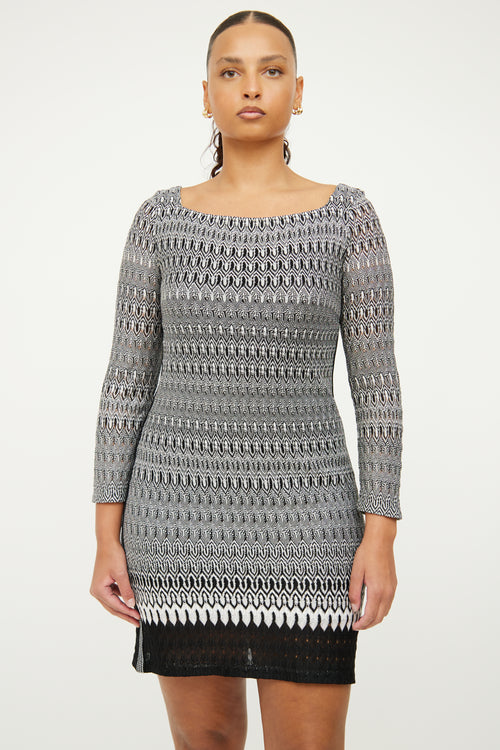 M Missoni Black 
White Knit Dress