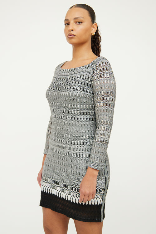 M Missoni Black 
White Knit Dress