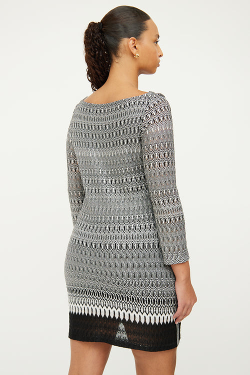 M Missoni Black 
White Knit Dress