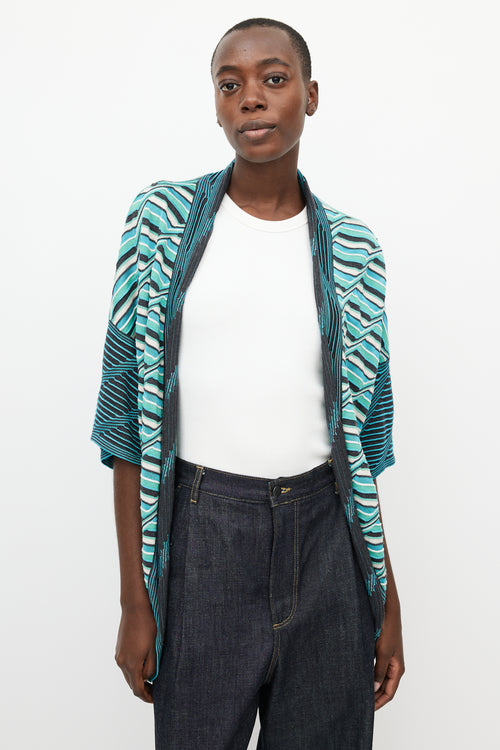 Missoni Blue 
Green Knit Open Cardigan