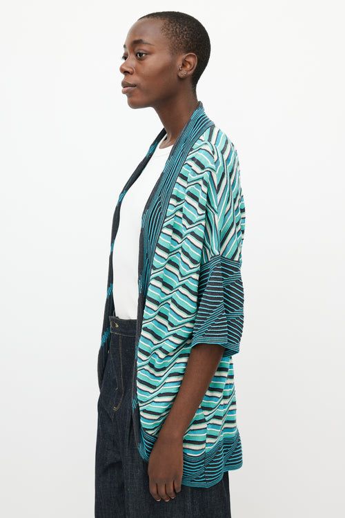 Missoni Blue 
Green Knit Open Cardigan