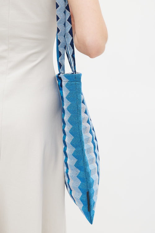 Missoni Blue Sparkly Zigzag Tote Bag