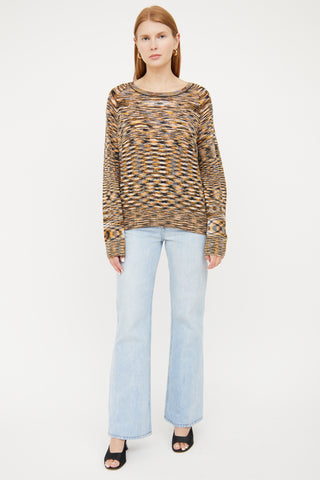 Missoni Orange 
Beige Wool Knit Sweater