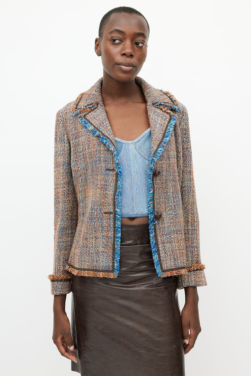 Missoni Brown 
Blue Tweed Blazer