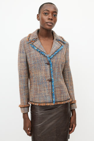 Missoni Brown 
Blue Tweed Blazer