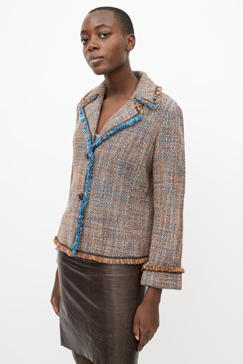 Missoni Brown 
Blue Tweed Blazer