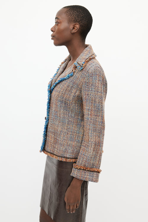 Missoni Brown 
Blue Tweed Blazer