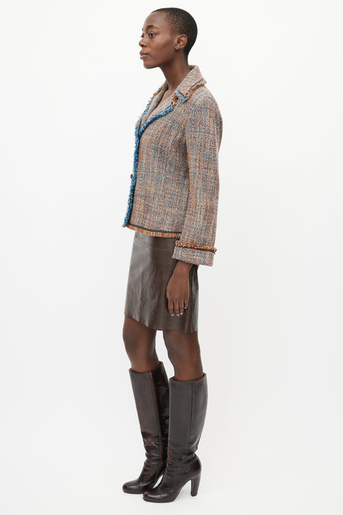 Missoni Brown 
Blue Tweed Blazer