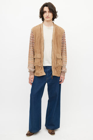 Missoni Brown 
Multicolour Suede Knit Cardigan