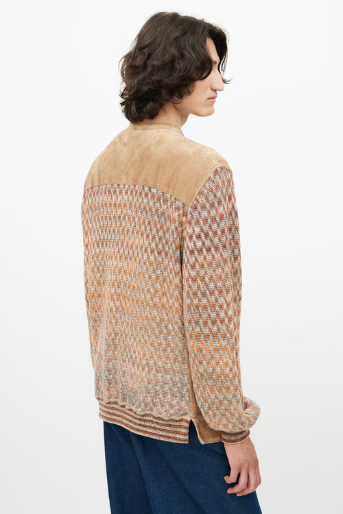 Missoni Brown 
Multicolour Suede Knit Cardigan