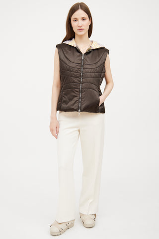 Missoni Brown Satin Hooded Vest