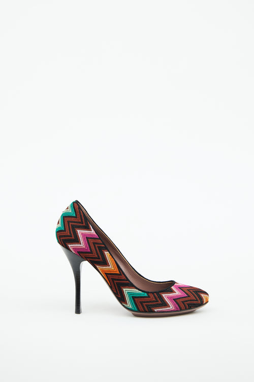 Missoni Multicolour Zigzag Knit Pump