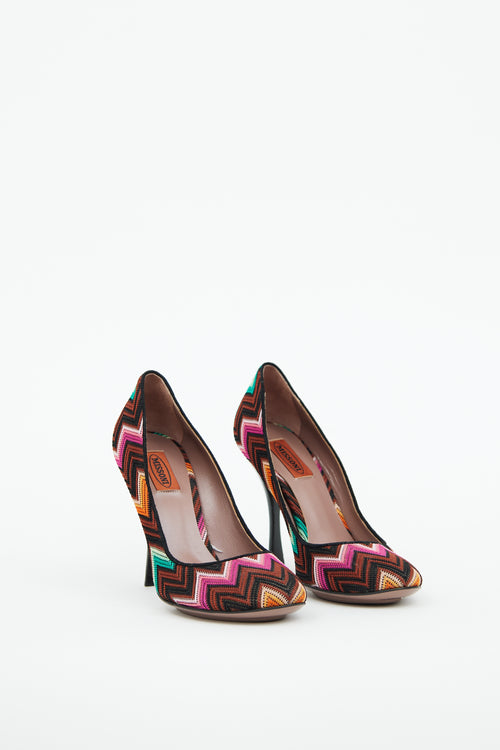 Missoni Multicolour Zigzag Knit Pump