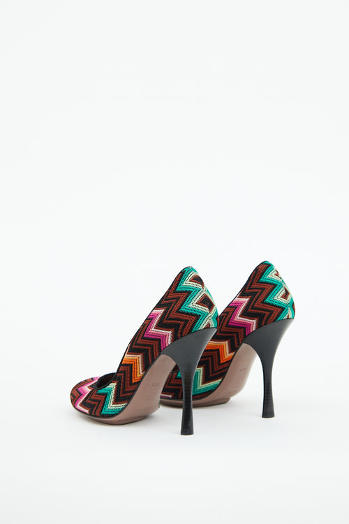 Missoni Multicolour Zigzag Knit Pump