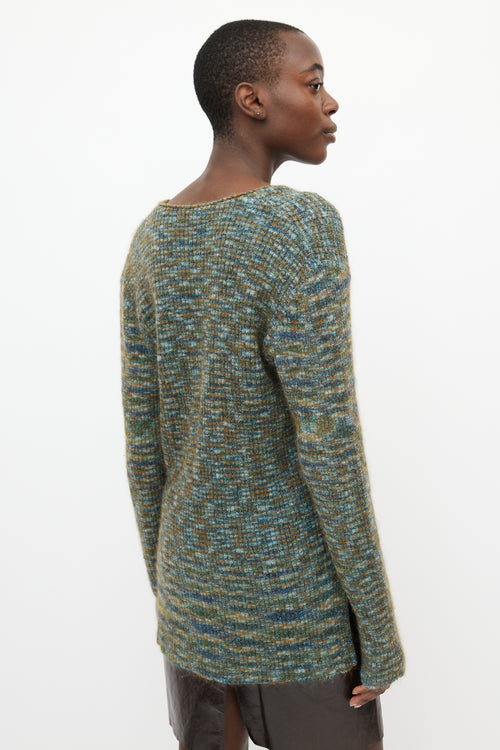 Missoni Green 
Multi Mohair V-Neck Sweater