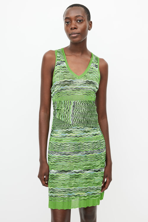 Missoni Green 
Multicolour Knit Tie Dress