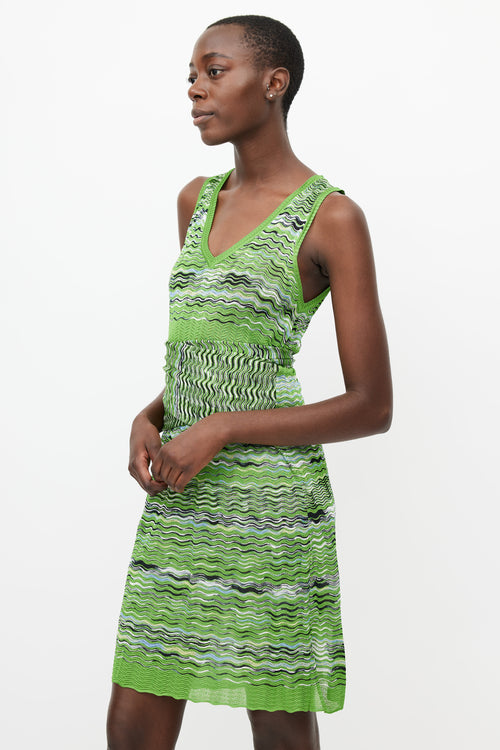 Missoni Green 
Multicolour Knit Tie Dress