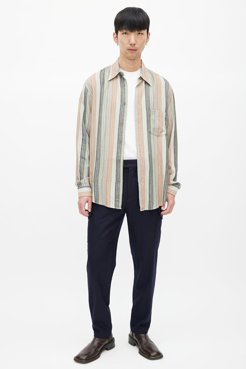 Missoni Green 
Multicolour Stripe Woven Shirt