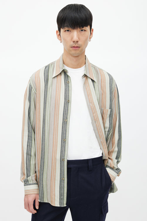 Missoni Green 
Multicolour Stripe Woven Shirt