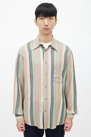 Missoni Green 
Multicolour Stripe Woven Shirt