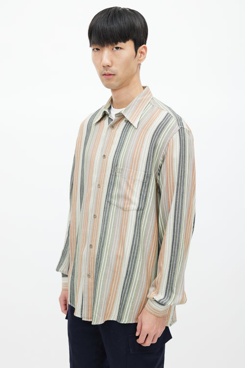 Missoni Green 
Multicolour Stripe Woven Shirt