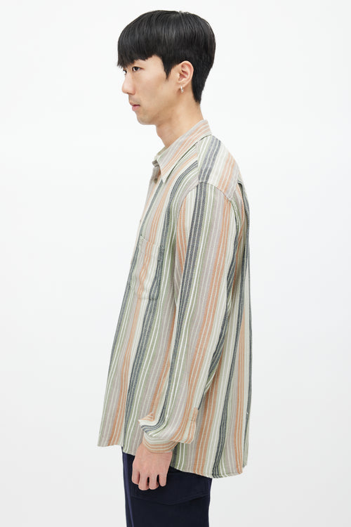 Missoni Green 
Multicolour Stripe Woven Shirt