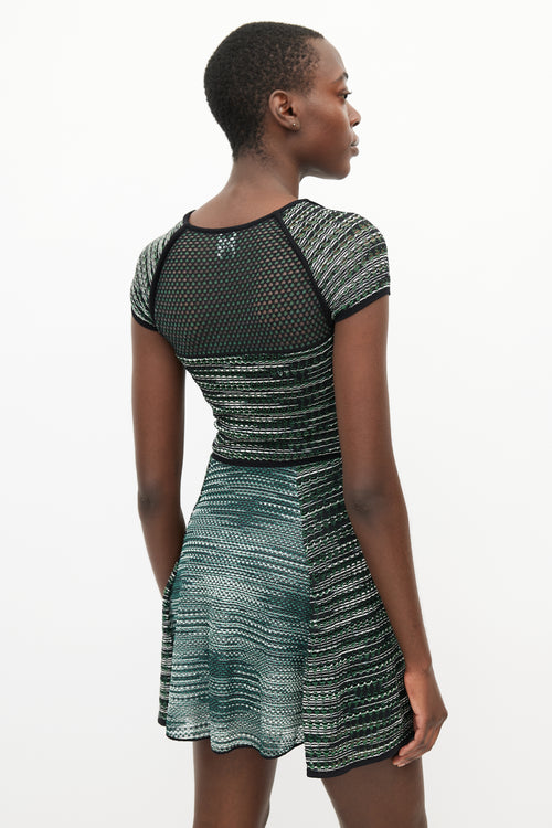 Missoni Green 
White Mesh Knit Dress