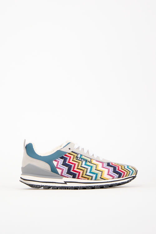 Missoni Grey Suede 
Multi Knit Sneaker