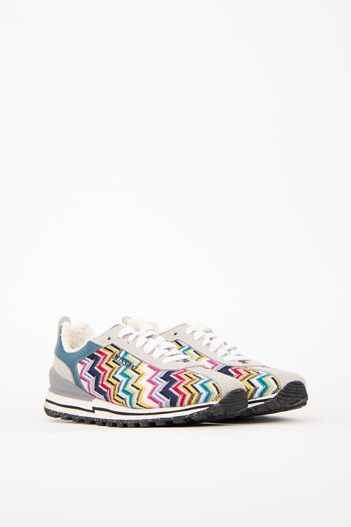 Missoni Grey Suede 
Multi Knit Sneaker