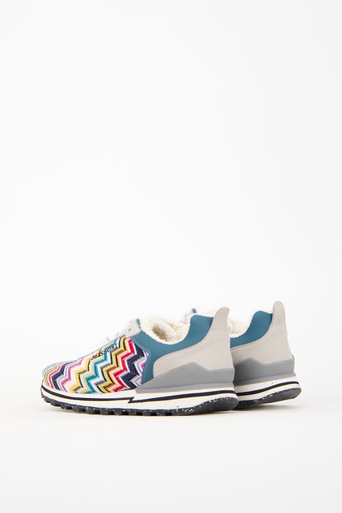 Missoni Grey Suede 
Multi Knit Sneaker