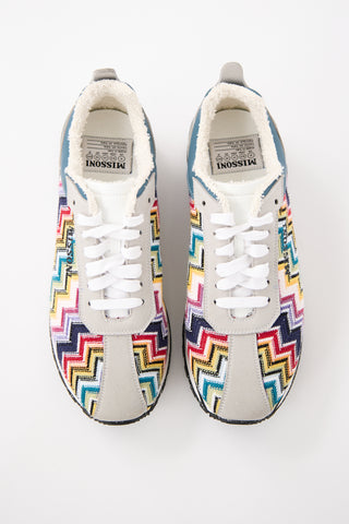 Missoni Grey Suede 
Multi Knit Sneaker