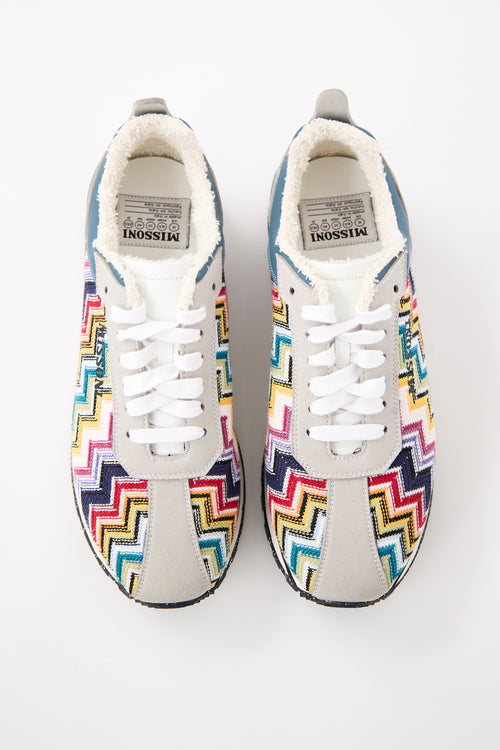 Missoni Grey Suede 
Multi Knit Sneaker