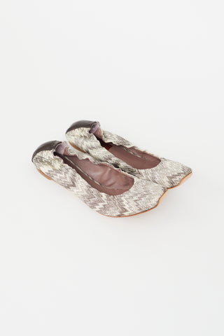 Missoni Grey 
White Chevron Knit Ballet Flat