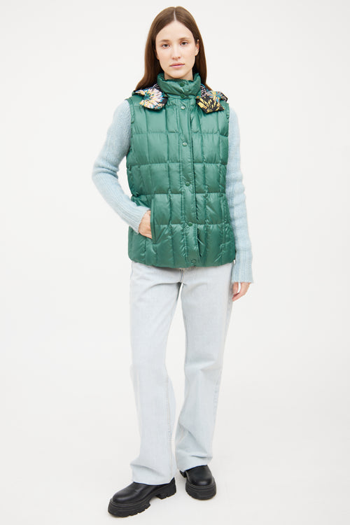 Missoni Green Quilted Puffer Vest