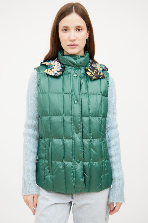 Missoni Green Quilted Puffer Vest