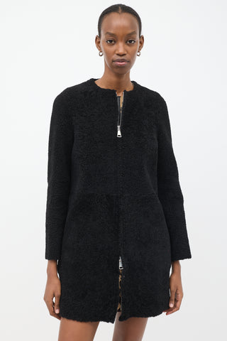 Missoni M Black Shearling Zip Coat