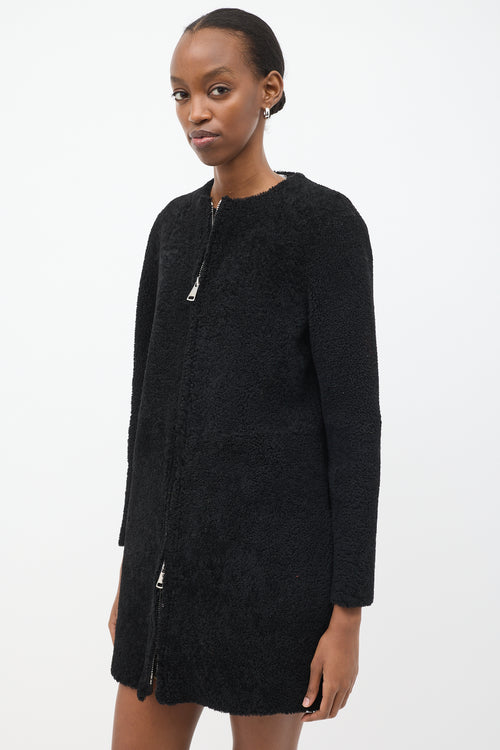 Missoni M Black Shearling Zip Coat