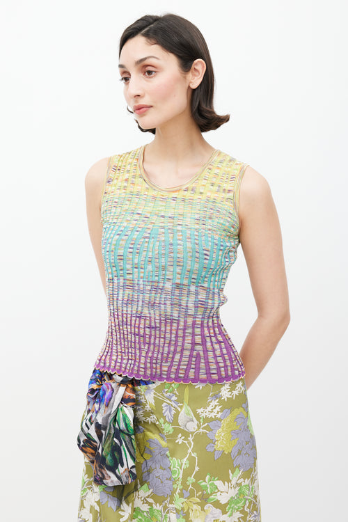 Missoni M Yellow 
Multicolour Ribbed Tank Top