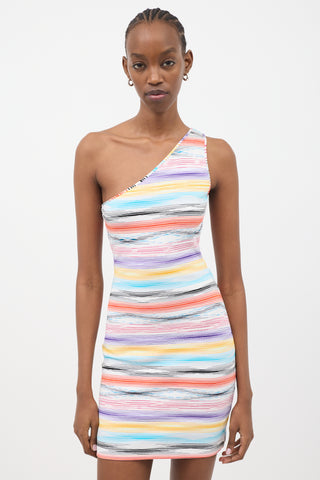 Missoni Marled Stripe One Shoulder Dress