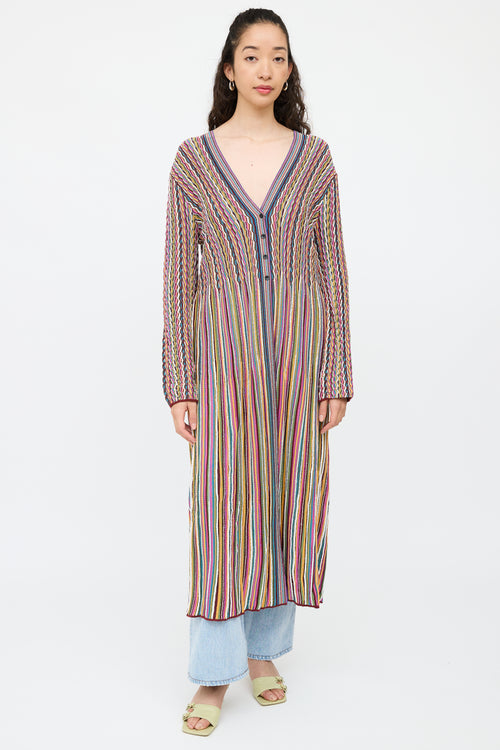 MissoniPink 
Multicolour Knit Striped Cardigan