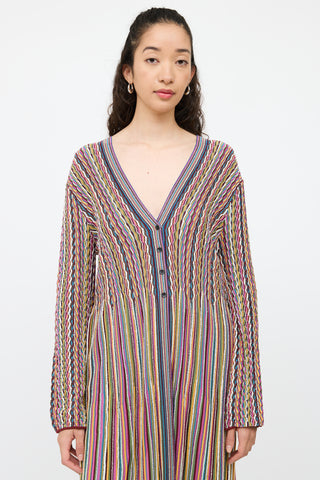 MissoniPink 
Multicolour Knit Striped Cardigan