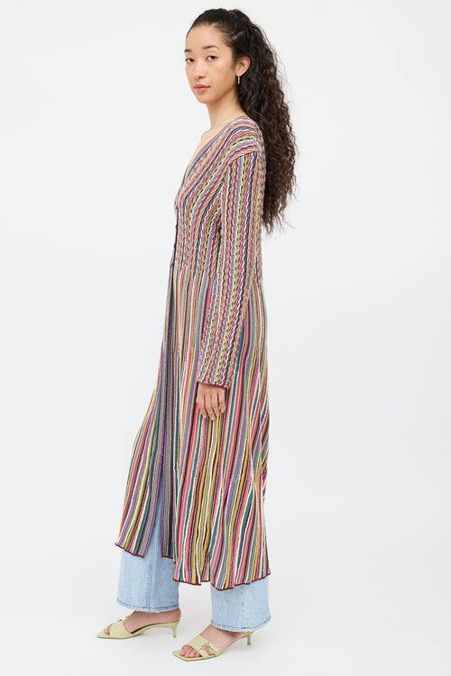 MissoniPink 
Multicolour Knit Striped Cardigan