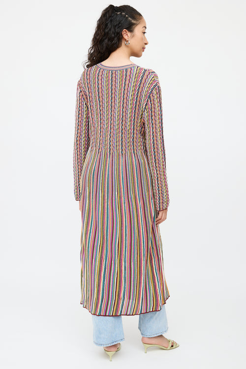 MissoniPink 
Multicolour Knit Striped Cardigan