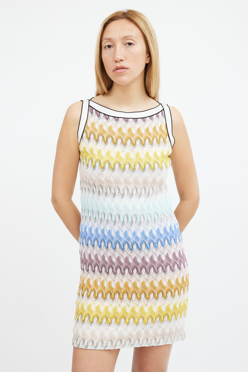 Missoni Multicolour Wave Knit Sleeveless Dress